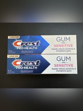 NWT 2 Large Crest Pro-Health Gum and Sensitive Toothpaste - Exp 02/29